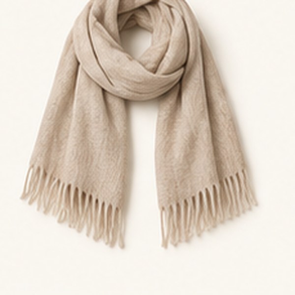 Sjaal met magnetische sluiting – taupe, vrijstaande productfoto op lichte achtergrond