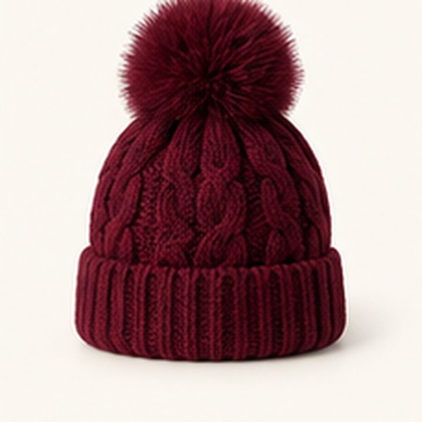 Chenille beanie – taupe, vrijstaande productfoto op lichte achtergrond
